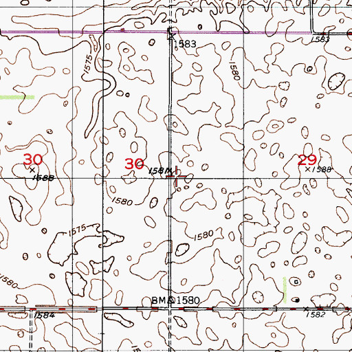 Topographic Map of School Number 3, ND