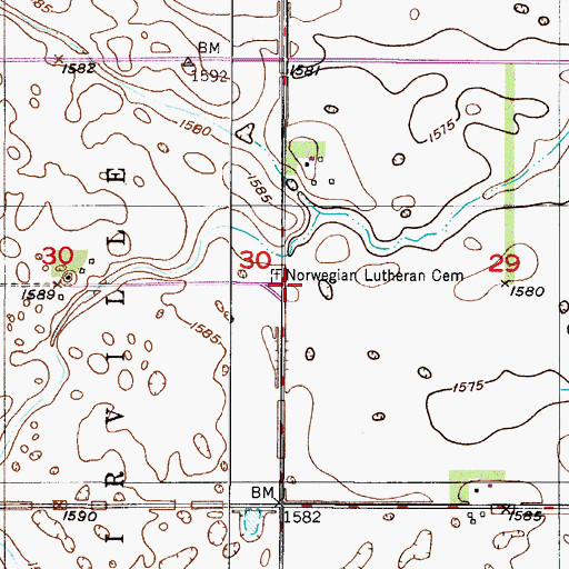 Topographic Map of School Number 3, ND