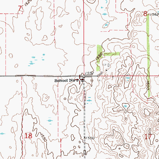 Topographic Map of School Number 3, ND