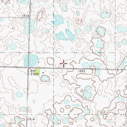 Topographic Map of School Number 3, ND