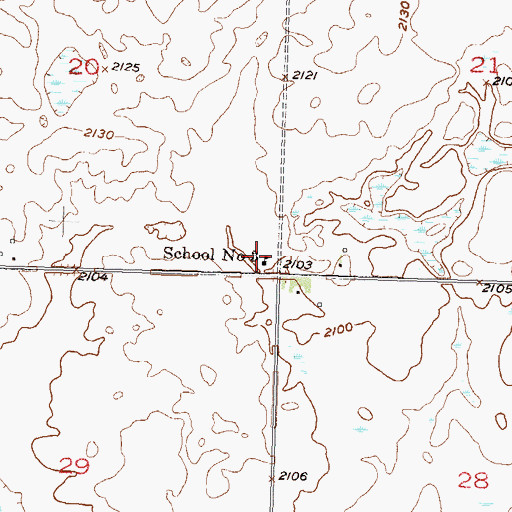 Topographic Map of School Number 3, ND