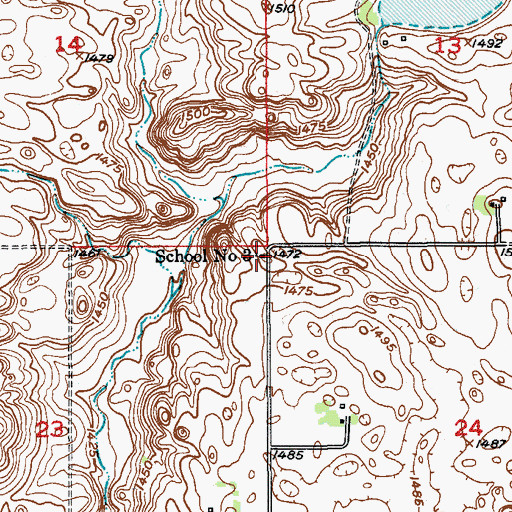 Topographic Map of School Number 3, ND