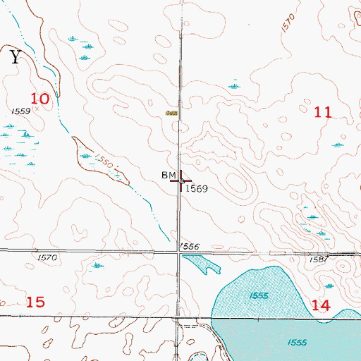 Topographic Map of School Number 3, ND