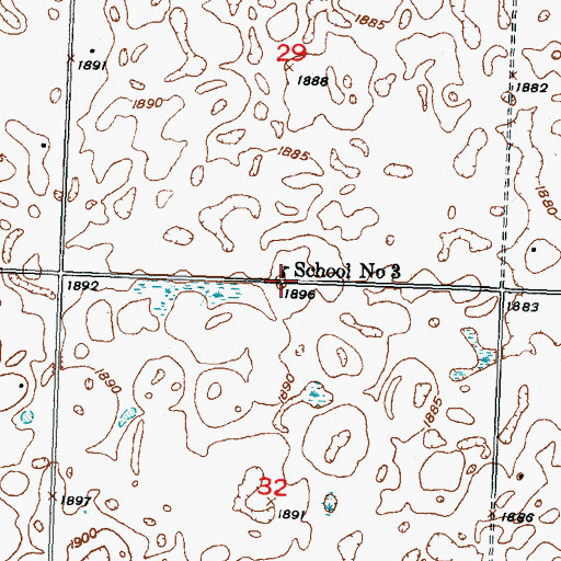 Topographic Map of School Number 3, ND