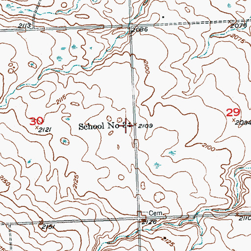 Topographic Map of School Number 3, ND