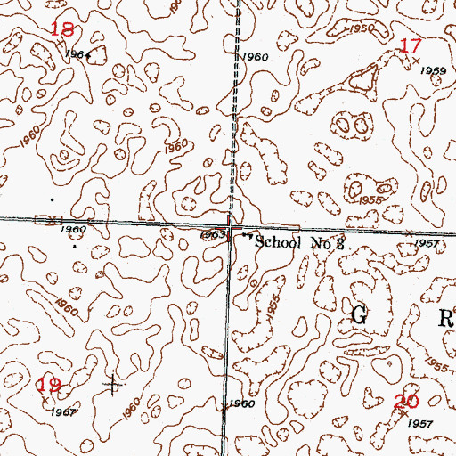 Topographic Map of School Number 3, ND
