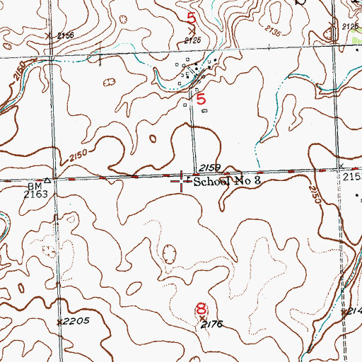 Topographic Map of School Number 3, ND