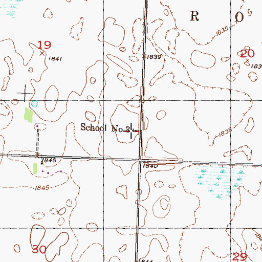 Topographic Map of School Number 3, ND