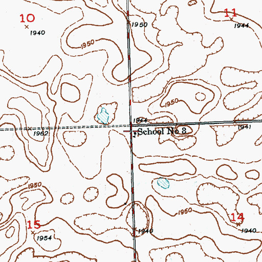 Topographic Map of School Number 3, ND