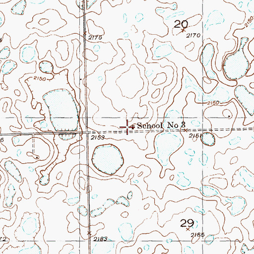Topographic Map of School Number 3, ND