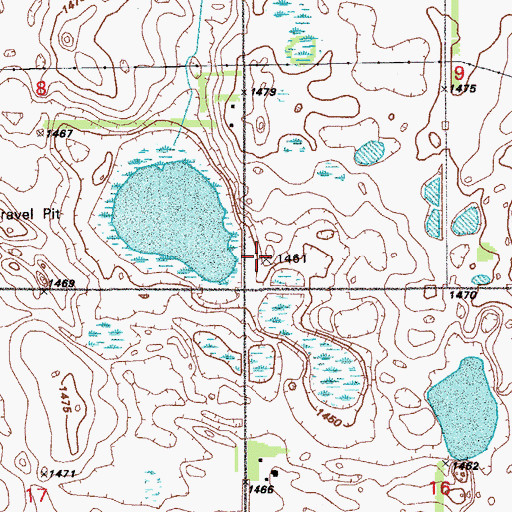 Topographic Map of School Number 3, ND