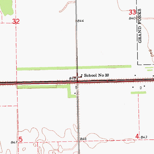 Topographic Map of School Number 30, ND