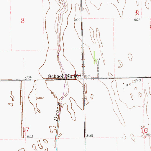 Topographic Map of School Number 30, ND