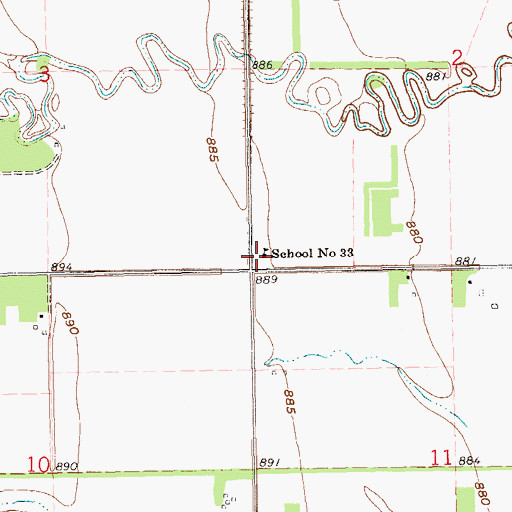 Topographic Map of School Number 33, ND