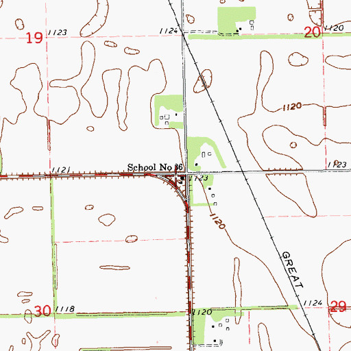 Topographic Map of School Number 36, ND