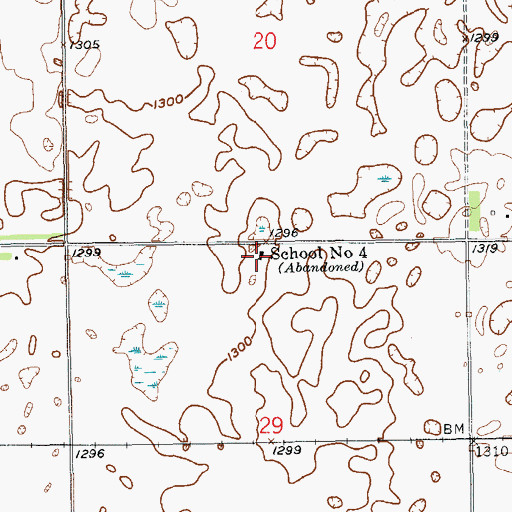 Topographic Map of School Number 4, ND