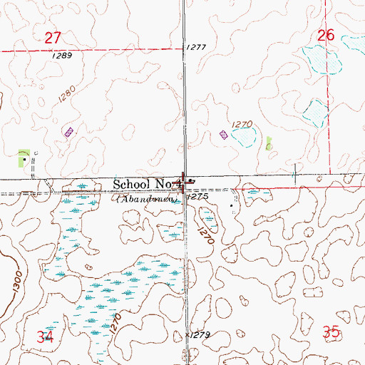 Topographic Map of School Number 4, ND