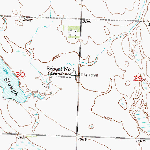 Topographic Map of School Number 4, ND