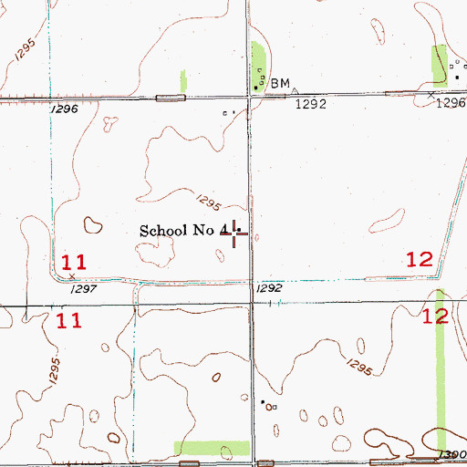 Topographic Map of School Number 4, ND