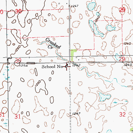 Topographic Map of School Number 4, ND