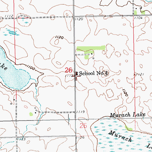 Topographic Map of School Number 4, ND