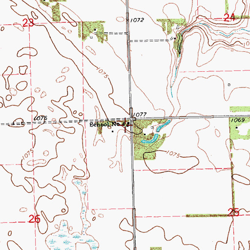 Topographic Map of School Number 4, ND