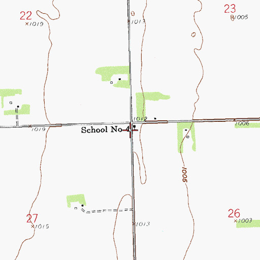 Topographic Map of School Number 4, ND