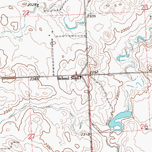 Topographic Map of School Number 4, ND