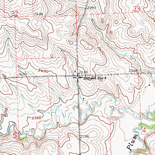 Topographic Map of School Number 4, ND