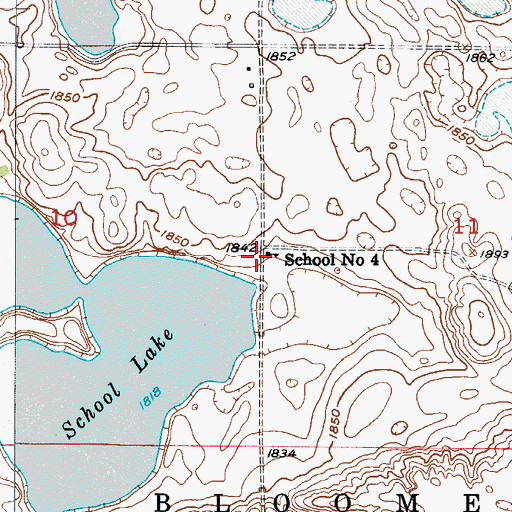 Topographic Map of School Number 4, ND