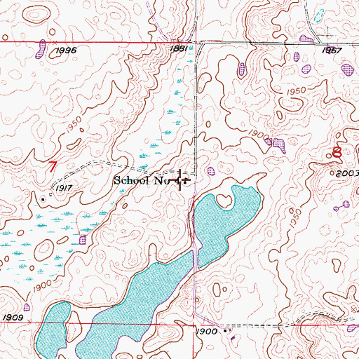 Topographic Map of School Number 4, ND