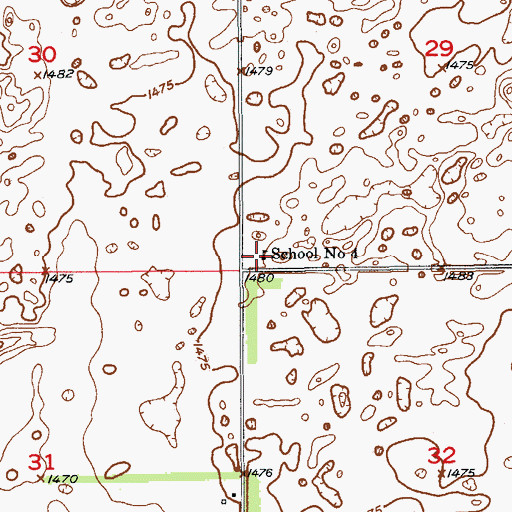 Topographic Map of School Number 4, ND