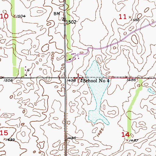 Topographic Map of School Number 4, ND