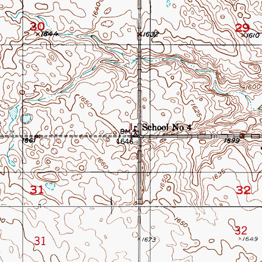 Topographic Map of School Number 4, ND