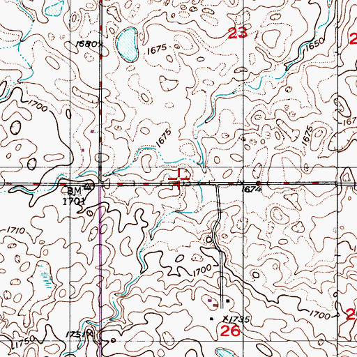 Topographic Map of School Number 4, ND
