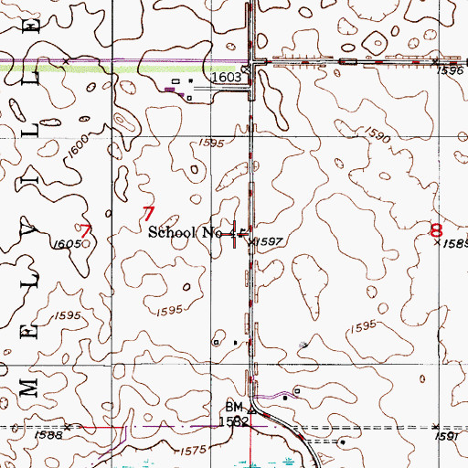 Topographic Map of School Number 4, ND