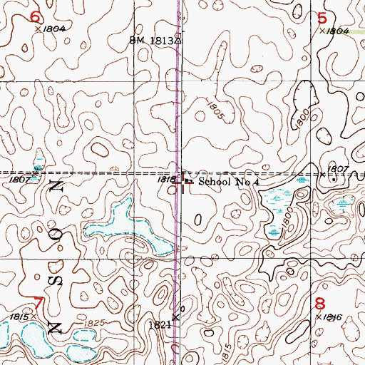 Topographic Map of School Number 4, ND
