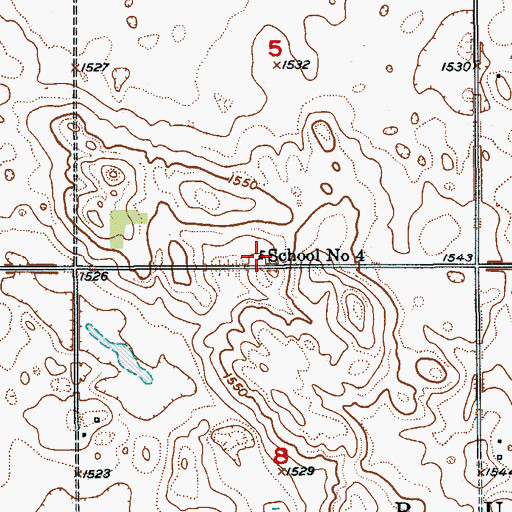 Topographic Map of School Number 4, ND