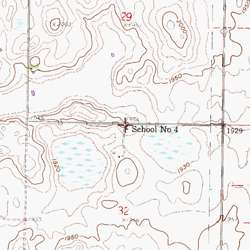 Topographic Map of School Number 4, ND