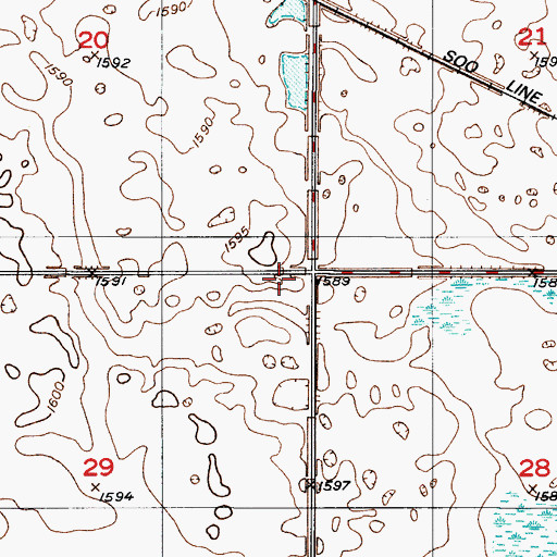 Topographic Map of School Number 4, ND