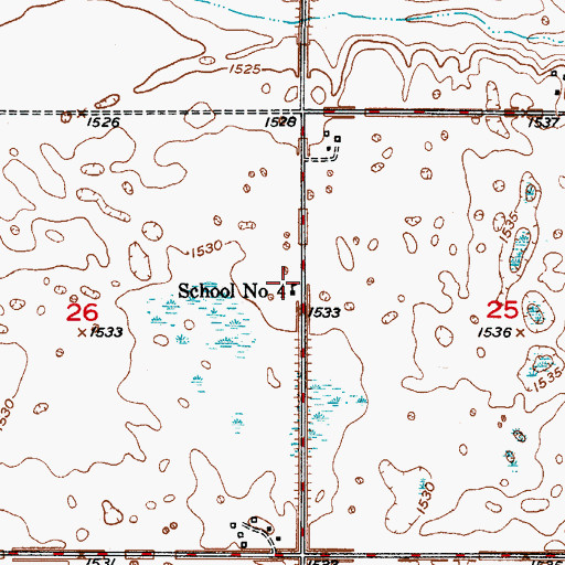 Topographic Map of School Number 4, ND