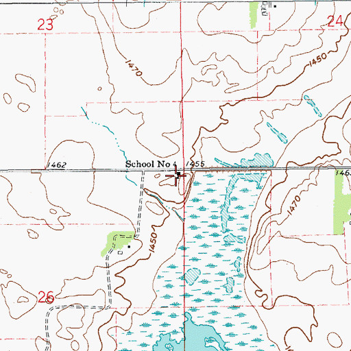Topographic Map of School Number 4, ND