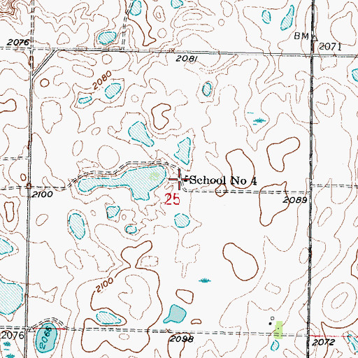 Topographic Map of School Number 4, ND