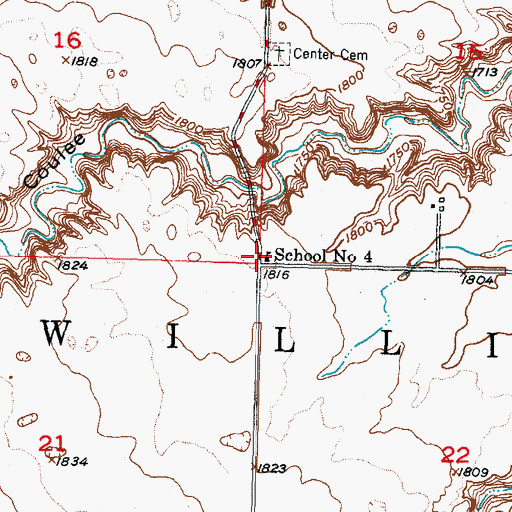 Topographic Map of School Number 4, ND