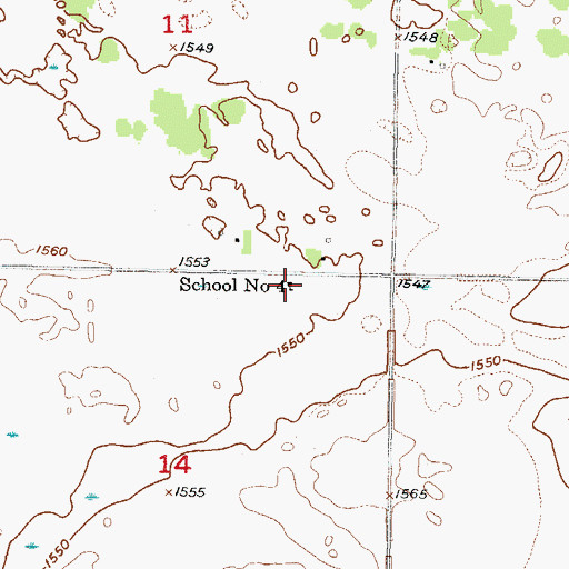 Topographic Map of School Number 4, ND