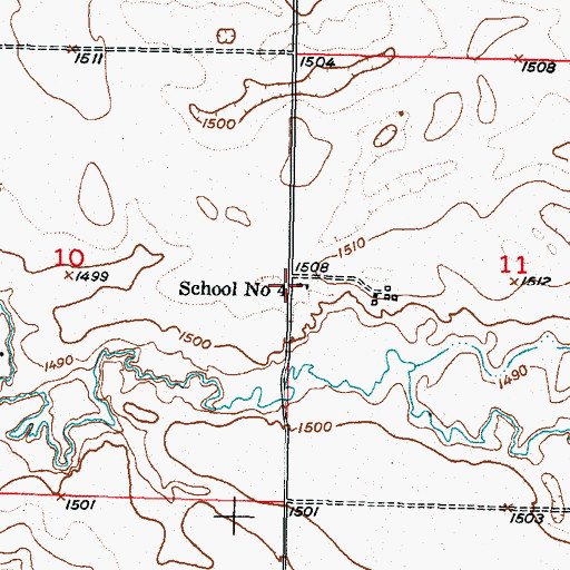 Topographic Map of School Number 4, ND