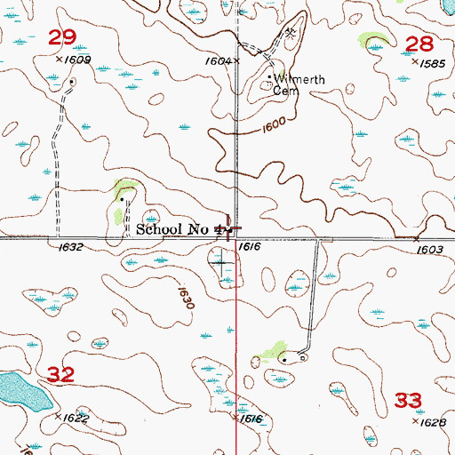 Topographic Map of School Number 4, ND