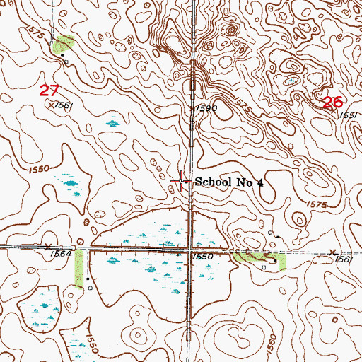 Topographic Map of School Number 4, ND