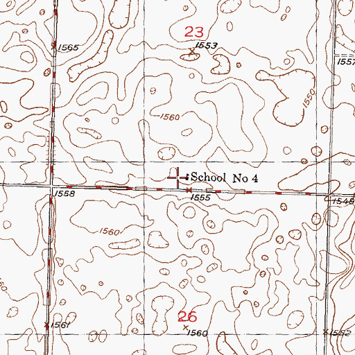 Topographic Map of School Number 4, ND