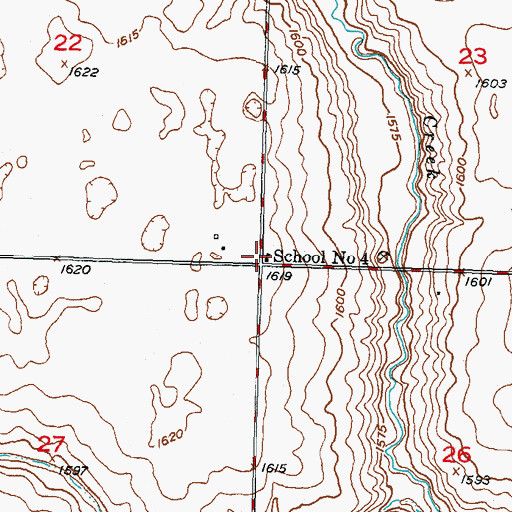 Topographic Map of School Number 4, ND